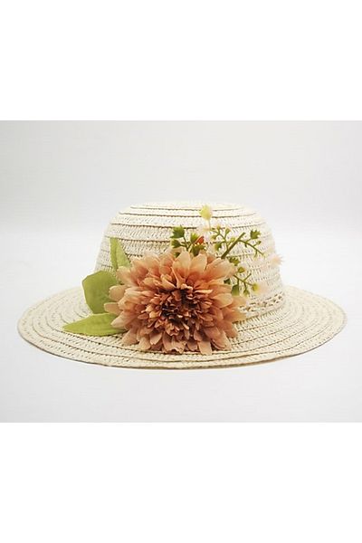 By Piera Girl's Floral Design Straw Hat 8787