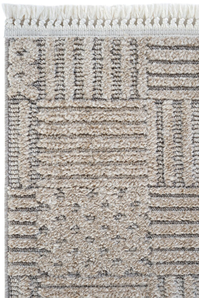 Cool Halı Jerry 05 Bej Halı Bukle Oturma Odası Salon Halısı Yumuşak Antre Hol Koridor Kesme Halı Yolluk