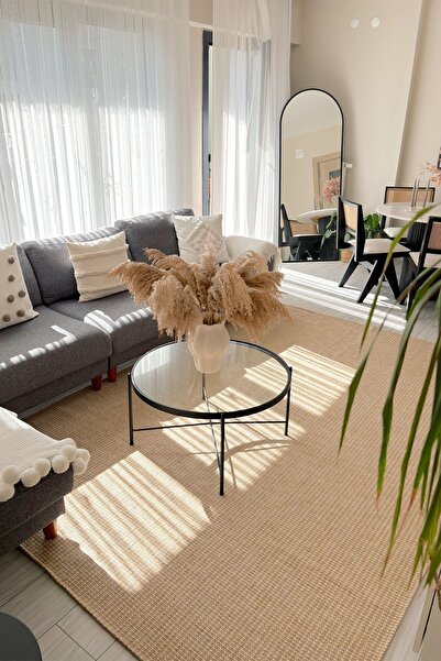 Cool Halı Tokyo 01 Natural Bej Mutfak Halısı Kaymaz Halı Yolluk Koridor Dokum...