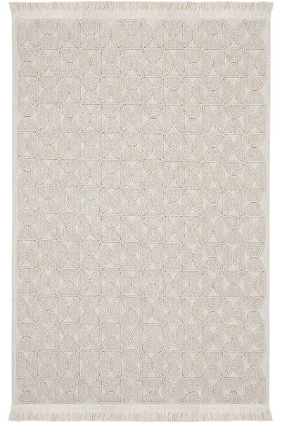 Cool Halı Mirage Beige Carpet Loop Weave Non-Slip Based Washable Carpet Geometric Patterned Living Room Carpet