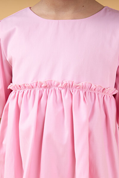 Minipodyum Kız Çocuk Fiyonk Detaylı Yazlık Balon Elbise