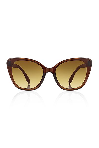 Kinary Cat Eye Women's Sunglasses Brown Shiny 1026