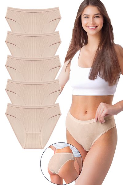 Bravie Chiloți bikini din bumbac organic din 5 piese pentru femei Bk2-Ten