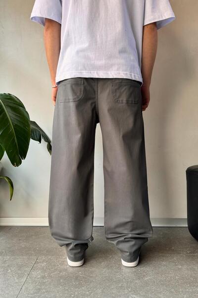 Flaw Wear Anthracite Baggy Fit Gabardine Trousers
