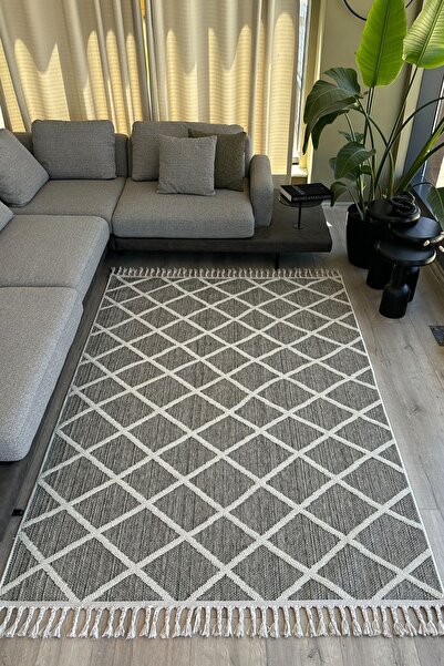 Cool Halı Bress 1409 Gri Halı Mutfak Halısı Kesme Halı Yolluk Balkon Halısı H...