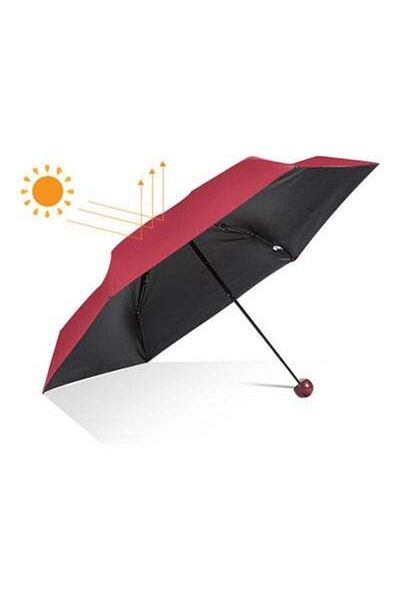 HALAMODO Mini Cute Folding Capsule Umbrella Red