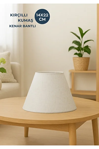 HOMİNG Homing Edge Banded Fabric Metal Hoop Waxed Replacement Lampshade Head 14X22 cm