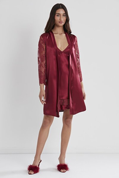 Pierre Cardin Saten Dantelli Gecelik Ve Sabahlık Takımı - 4065