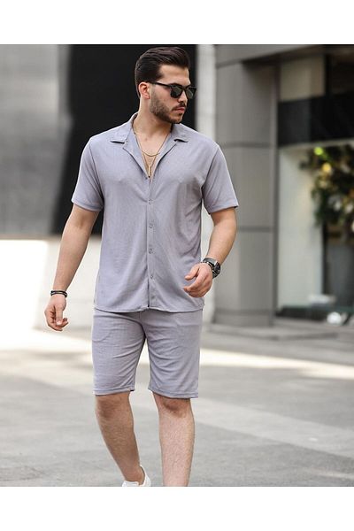 eBaa fashıon Chain Patterned Shirt and Shorts Set