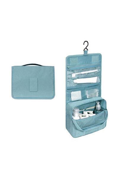 HALAMODO منظم أدوات النظافة المعلق من القماش باللون الأزرق