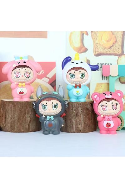 Choice Random 1pcs New Mysterious Labubu Blind Box Cos Sanrio Series Anime Figures Dolls For Girls Kids Gif
