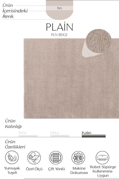 Cool Halı Plain Bej Salon Halısı Yumuşak Çocuk Odası Halısı Kesme Yolluk Koridor Halı Makine Dokuma Büyük Halı