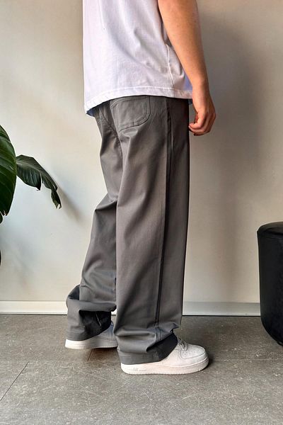 Flaw Wear Anthracite Baggy Fit Gabardine Trousers