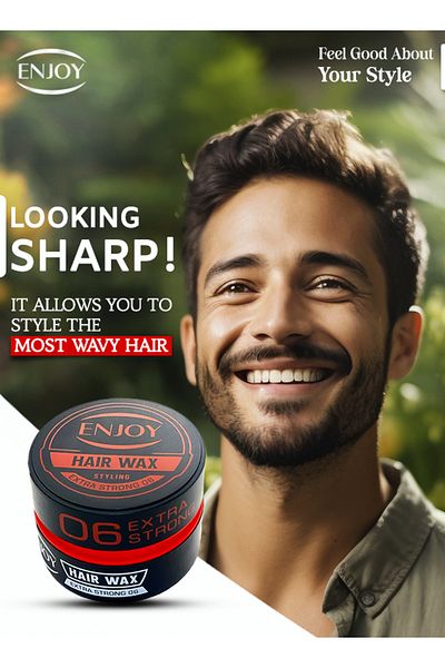 Enjoy Hair Wax 06 Cream – Strong Hold & Natural Shine, No Stickiness, Easy Styling (150 ML)