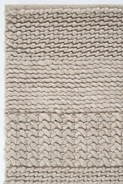 Cool Halı Elegance J352 Bej Yün Halı Natural Salon Halısı Koridor Halı Yolluk El Dokuma Halı Örgü El Halısı