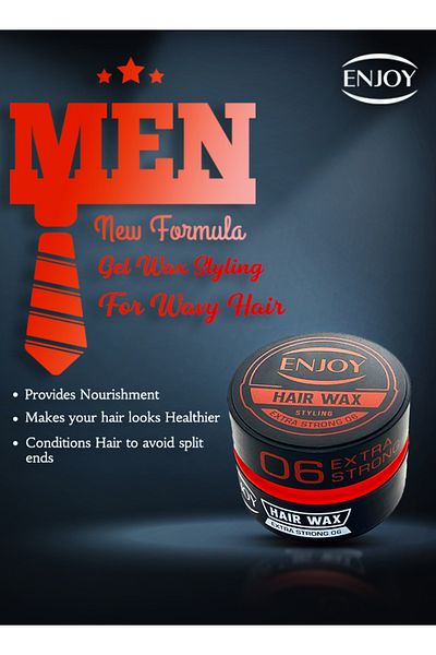 Enjoy Hair Wax 06 Cream – Strong Hold & Natural Shine, No Stickiness, Easy Styling (150 ML)