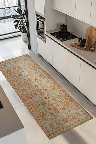 Cool Halı Private Çiçekli Mutfak Halısı Yolluk Leke Tutmaz Tezgah Önü Mutfak ...