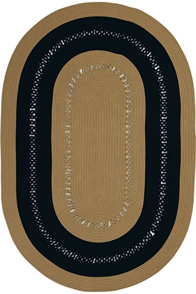 Cool Halı Luke 864 Siyah Oval Halı Paspas Örgü Hasır Kilim Yolluk Bohem Dekor...