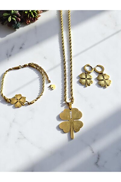 Constanza Exclusive Yonca Motifli Paslanmaz Çelik Set 023