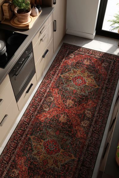 Cool Halı Private Bordo Mutfak Halısı Yolluk Leke Tutmayan Tezgah Önü Mutfak ...