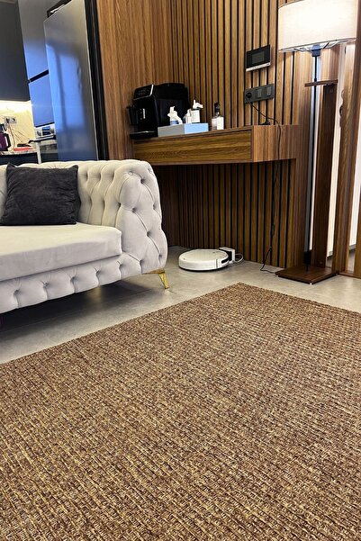 Cool Halı Milano 666 Kahve Hasır Dokulu Halı Kilim Salon Mutfak Koridor Kesme...