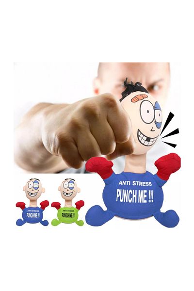 MACON Comfortable Touching Punch Me Doll, Creative Cartoon Electric Plush Toy, Funny Emotional Vent Doll,
