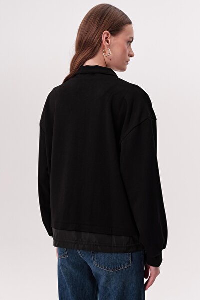 Allyco Κανονικό πλεκτό φούτερ με ύφασμα αλεξίπτωτου με χρυσό φερμουάρ