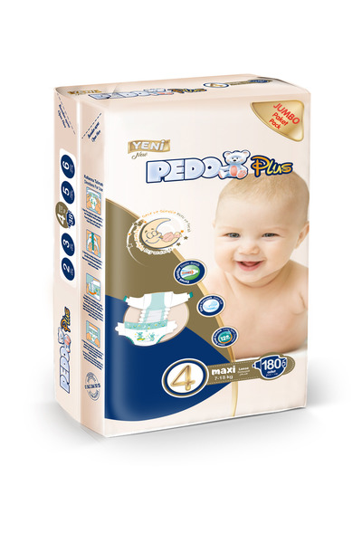Pedo 4 Numara Maxi Bebek Bezi Jumbo Paket 180 Adet