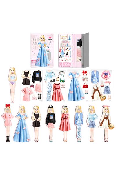 Choice C Magnetic Princess Diy Dress-up Stickers Toy Portable Up Stickers Toys Set Educational Toy For Kid.