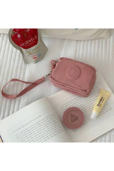 rinkadoll Kaliteli yumuşak pembe renk bozuk para cüzdanı