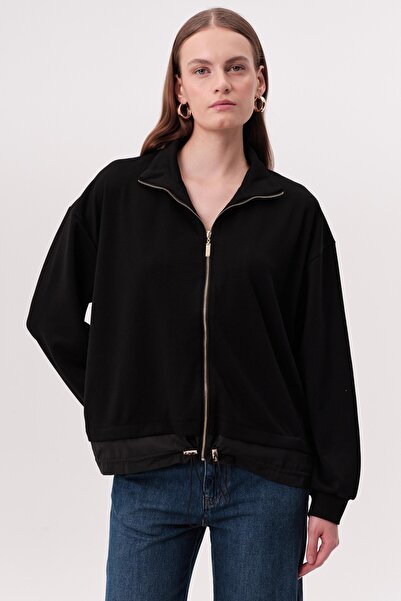 Allyco Κανονικό πλεκτό φούτερ με ύφασμα αλεξίπτωτου με χρυσό φερμουάρ