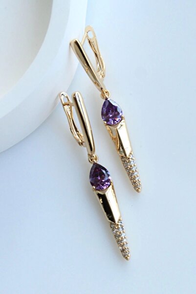 Leo'Stone VİP Xuping Opal Damla Taşlı Tasarım Kararmaz Renk Atmaz Kadın Çelik Küpe