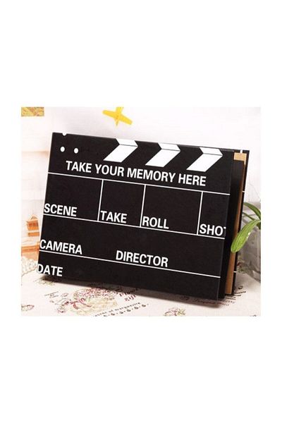 Dream Plus Cinema Clapperboard Designed 20 Leaf Photo Album Memory Book with Writing Pen and Adhesive Gift