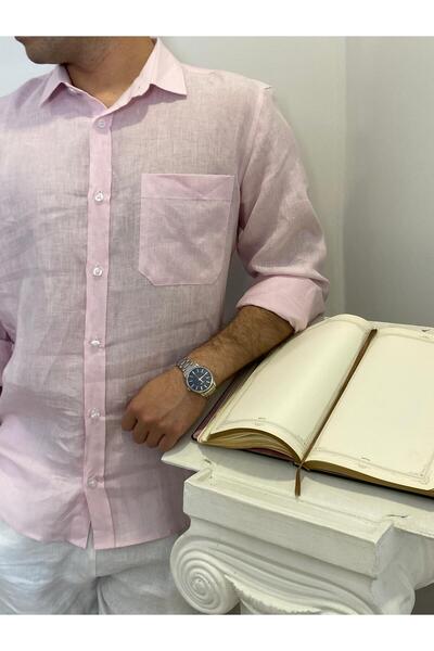 TOT MAĞAZACILIK Men's 100% Linen Shirt