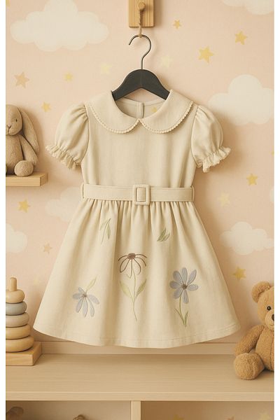 Veni Baby Girl's Linen Dress