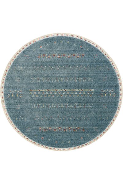 Cool Halı Galata 06 Mavi Halı Salon Halısı Bohem Iskandinav Halı Bambu Halı E...