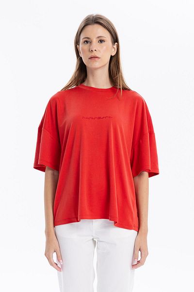 GMG FIRENZE Crew Neck Oversize Women's Open Back T-Shirt