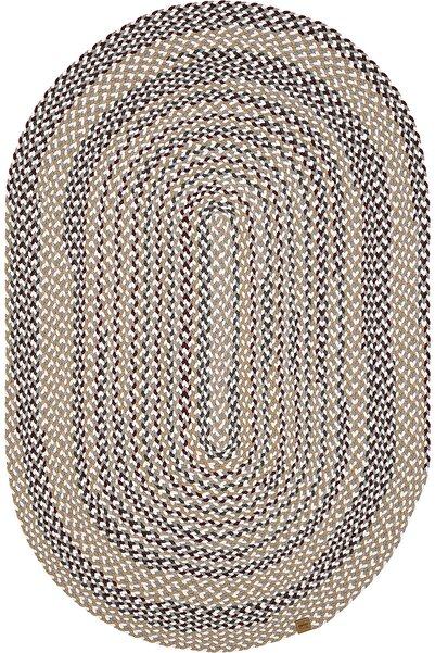 Cool Halı Glenn 616 Renkli Oval Halı Paspas Örgü Hasır Kilim Yolluk Dekoratif Mutfak Balkon Banyo Kilimi