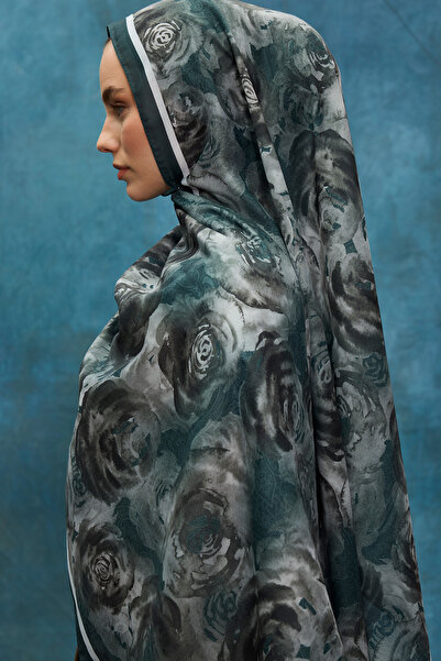 cs camellia scarf Μαλακό σάλι Rossa Pattern - Πράσινο