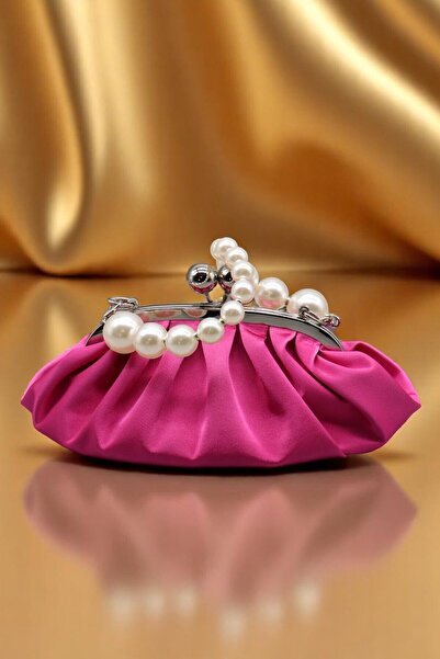 HFKY Γυναικεία Σατέν Περλέ Desing Βραδινή Τσάντα Φόρεμα