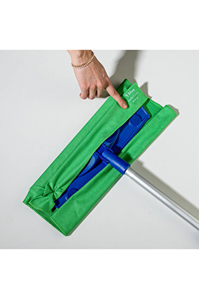 Silva Temizlik Seti (Mop Islak Tekli Set + Mikrofiber Cam Bezi Yeşil + Premium Bulaşık Süngeri)