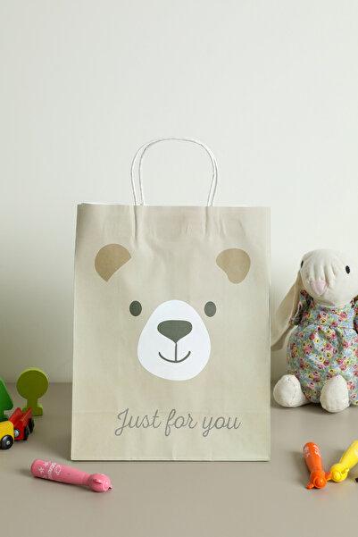 Sarkap 3'lü 26x33 Ayıcık Model Kraft Kağıt Poşet Çanta