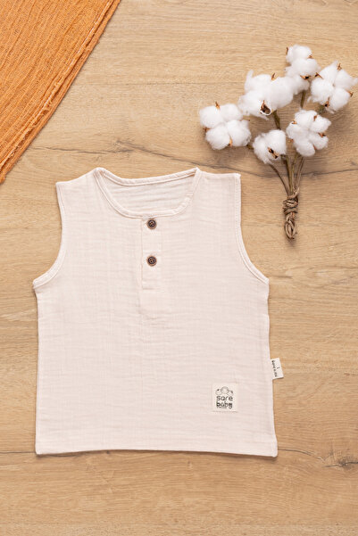 Sarebaby Muslin Sleeveless Summer Baby Set Beige Color
