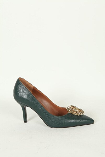 FOLLİNİ Pantofi de seară cu detalii din piele verde pentru femei