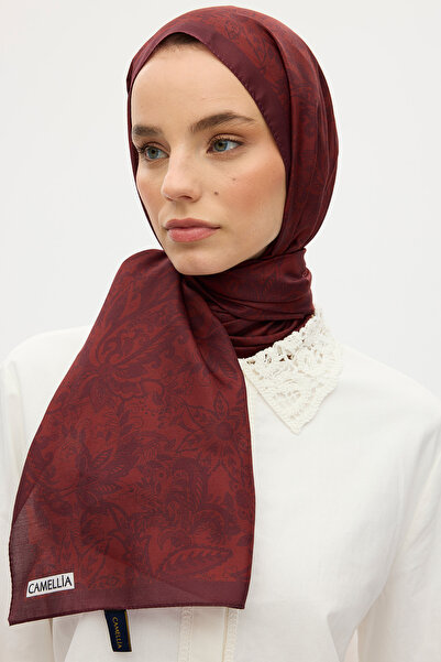 cs camellia scarf Reflection Soft Shawl - Red