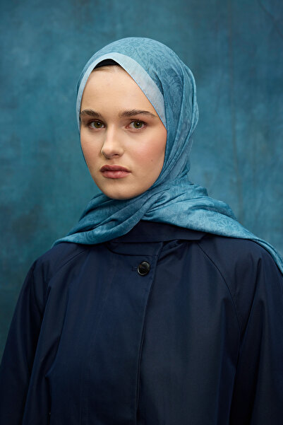 cs camellia scarf Reflection Soft Shawl - Μπλε