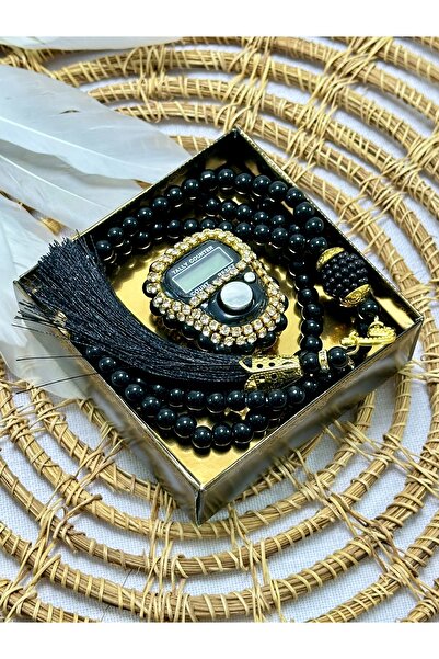 Deniz Elmasları Hediyelik Taşlı Zikirmatik Ve Tesbih Seti Kutulu