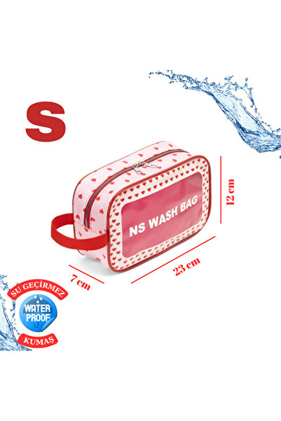 NS reliable Şeffaf Makyaj Ve Kozmetik Çantası - Taşınabilir Seyahat Banyo Saklama Çantası-S BOY