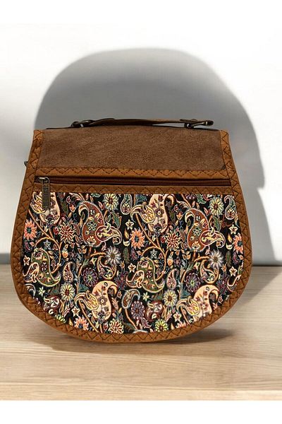 MODA Women's Shoulder Bag with Authentic Ethnic Pattern Suede Cover
