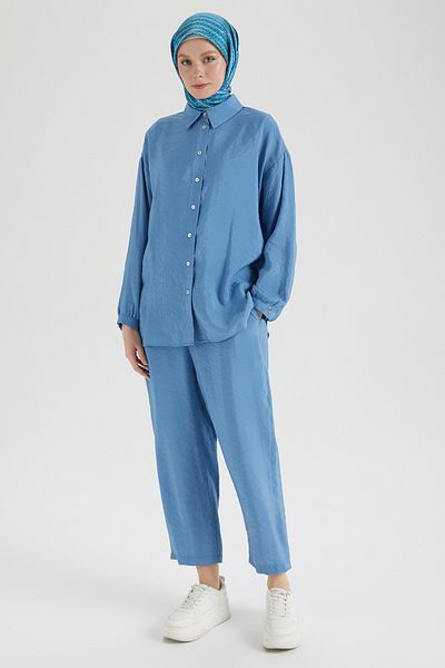 Armine Trend Shirt & Trousers Hijab Suit 25Yt690 Blue